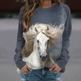 thumbnail image 1 of Amzcrzy Sweat-Shirt pour Femmes Mode Imprimé Halloween Manches Longues Col Rond Hauts Blouse Chemises Manches Longues pour Femmes Chandail Chandail en Molleton Col Rond Chandail en Molleton 2TG, 1 of 4