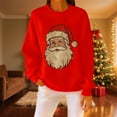 thumbnail image 2 of Atogsazn Womens Christmas Sweatshirt Retro Santa Claus Graphic Pullover Shirt Loose Fit Fall Tops Clothes 09-Red S Fashion, 2 of 6