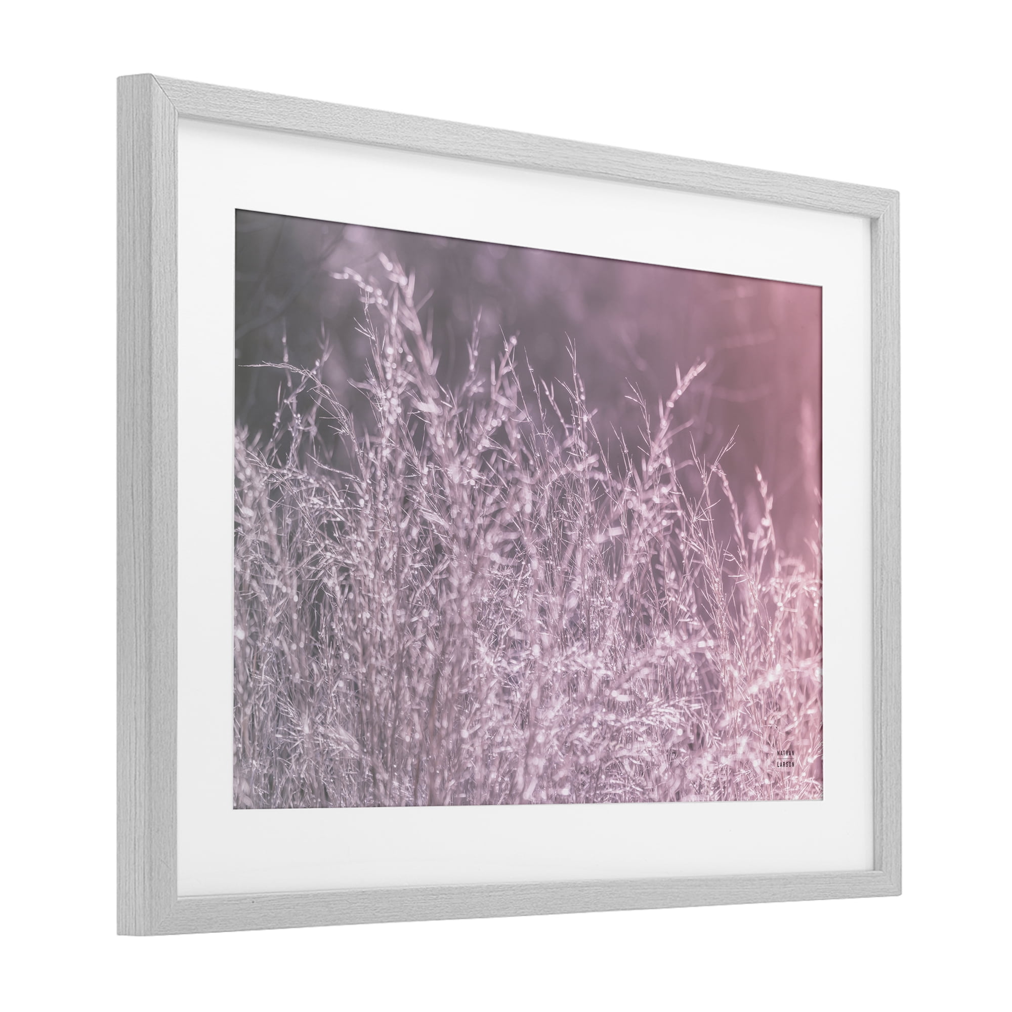 Stupell Industries Pink Morning Gentle Meadow Gray Framed Print Under Glass, design by Nathan Larson