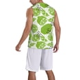 thumbnail image 2 of Pofeuu Green Various Lemons Print Basketball Jersey, Shirts for Men Youth Basketball Jersey Crew Neck-Medium, 2 of 6