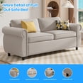 thumbnail image 6 of BALUS Queen Size Pull Out Sofa Bed with 4" Foam Mattress , Queen Sleeper Sofa for Living room , Velvet and Metal , Beige, 6 of 9