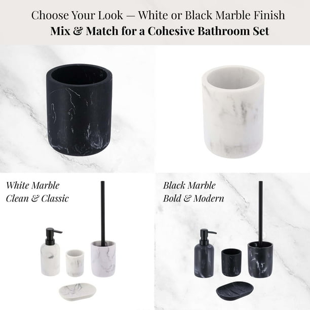 Evideco New Marble White Tumbler Only Rustic Asian Zen Toothbrush