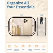 HOTOR Clear Toiletry Bag, TSA Approved, Waterproof Zippered Makeup & Toiletries Organizer, 6.0 x 8.8 x 2.2, 4-Pack
