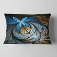 thumbnail image 2 of Designart Blue Brown Fractal Flower Pattern - Floral Throw Pillow - 12x20, 2 of 5