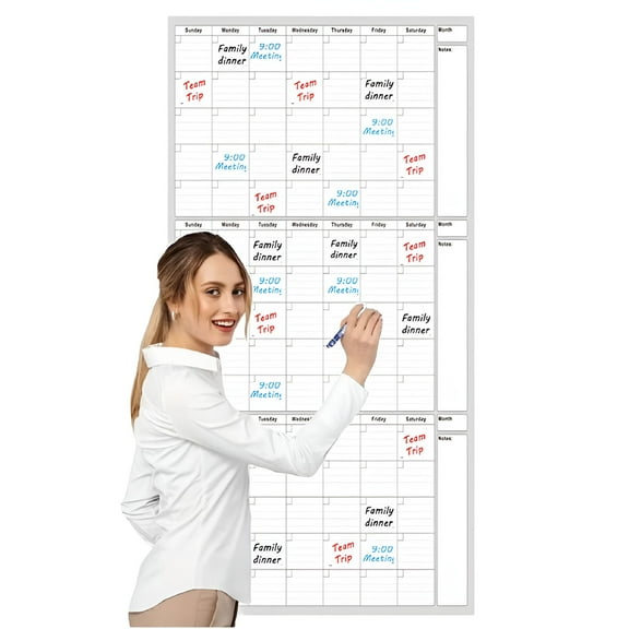 CCOCC Dry Erase Calendar Board for Wall Unlimited Dates Calendar Whiteboard with To-Do List Notes Area 47.99x32.01in for Home Goal Setting Project Management Student