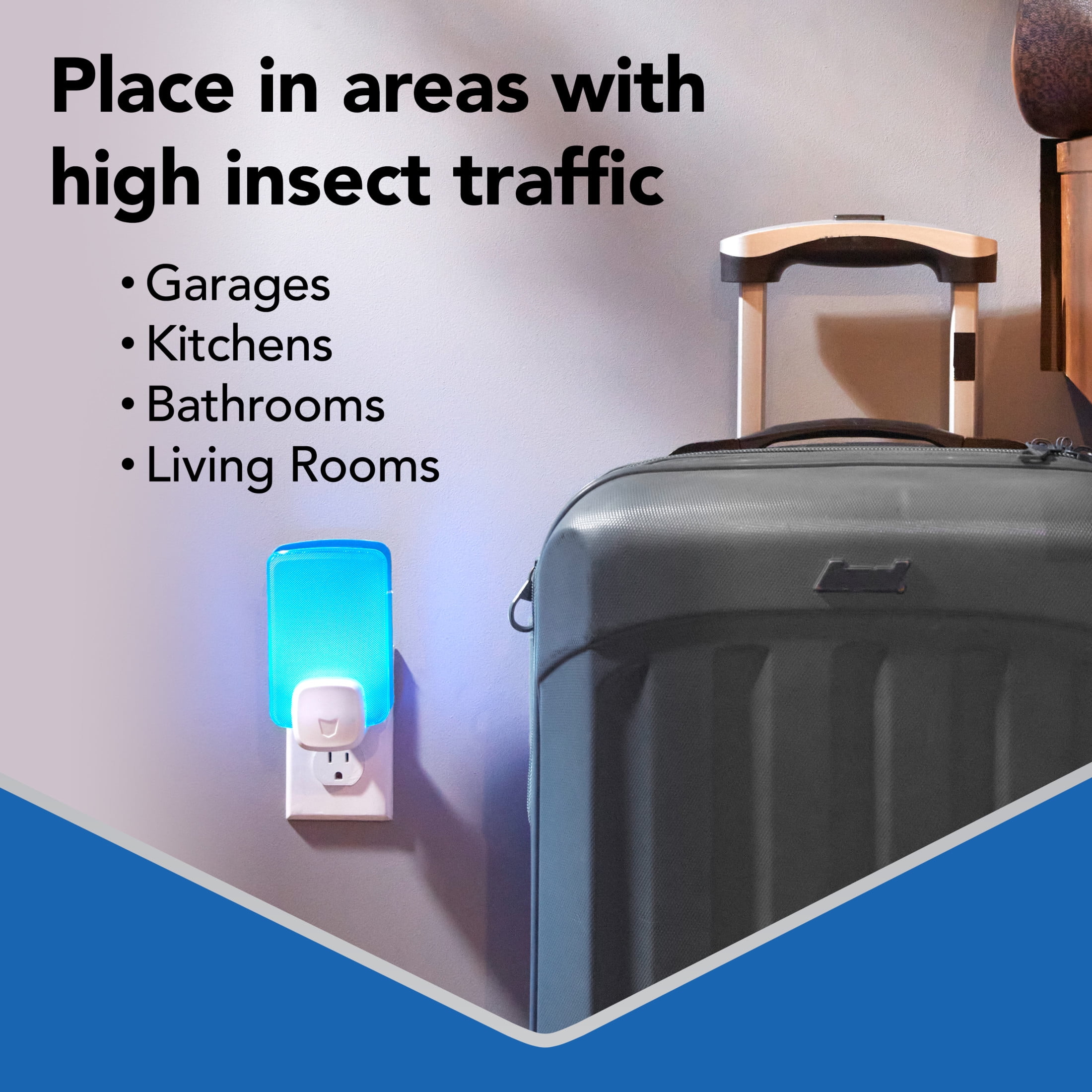 Raid Essentials Flying Insect Light Trap Starter Kit, Electric Flying Insect Trap & Refill