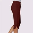 thumbnail image 7 of Yourumao Womens Yoga Capris with Pocket Drawstring Elastic Waist Straight Leg Capri Pants Strethcy Solid Workout Pants, 7 of 7