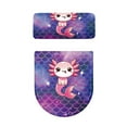 thumbnail image 5 of COEQINE Toilet Lid Dust Cover Set Fits Most Tanks & Lids, Elastic Bottom Breathable Machine Washable with a 2-Piece Toilet Cover Set, Axolotls Violet Mermaid Scales, 5 of 7