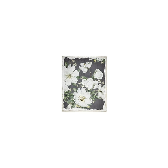A&B Home Magnolia Blooms Canvas Print-Color:White,Style:Vintage Glamour