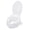 White - With Lid, variant on M Buder Raised Toilet Seat 300 Lbs Heavy Duty Elevated Toilet Seat with Tightening Clamps for Most Elongated Toilets (White, 4 Inches Without Lid)