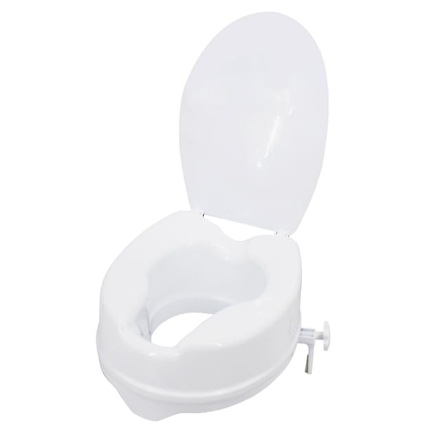 Asiento de inodoro elevado con tapa Asiento de inodoro elevado resistente de 300 libras con abrazad yeacher 6in con tapa