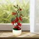 thumbnail image 5 of Flores artificiales jarrón, arreglo en de plantas falsas para escritorio, s , de bonsái, decoración DIY , ROJO perfecl Flores Falsas, 5 of 8