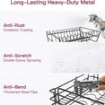 thumbnail image 4 of 2 Tier Black Large Stainless Steel Dish Drainers Drying Rack for Kitchen Counter with Drainboard, Rust Proof Metal, Space Saving, Modern Aesthetic, Compact Plates Strainers with Extra Mat, 4 of 6