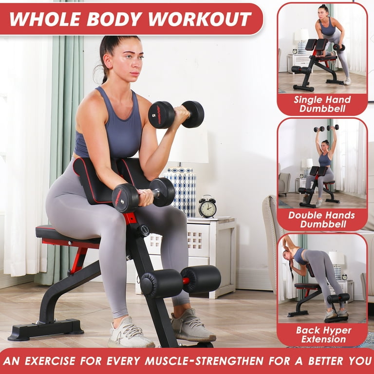 BODYRHYTHM Compact Adjustable Workout Bench Full Body Strength Training Gym Equipment Walmart