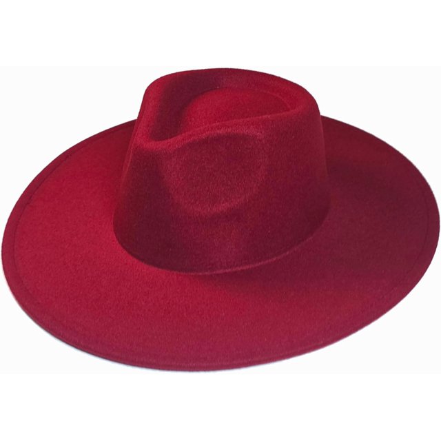 VERVE 8 Wide Brim Vegan Felt Rancher Hat - Women, Men, and Kids Fedora Style with Adjustable Inner Drawstring