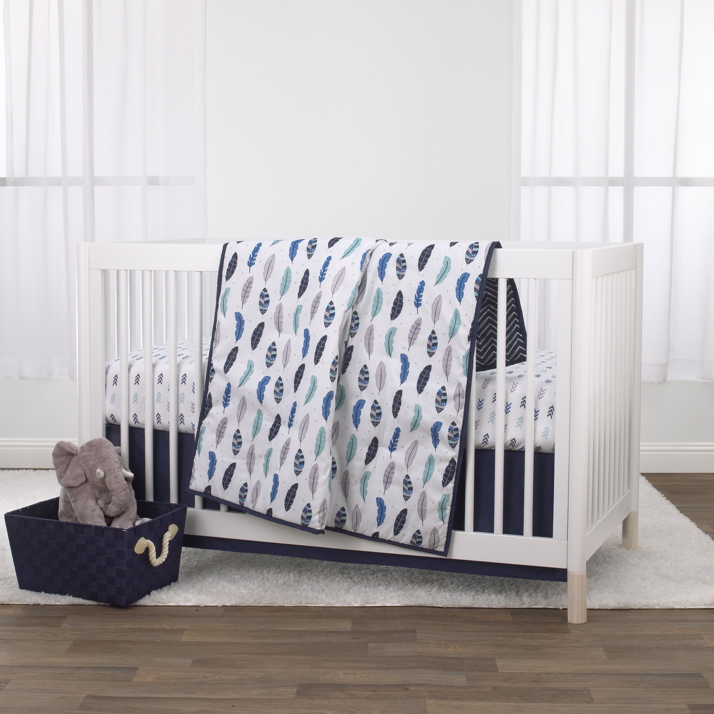 Crib sheet with zigzag Cotton crib sheet blue chevron Fitted crib sheet White cot sheets black stripe Gray chevron Neutral gender crib sheet