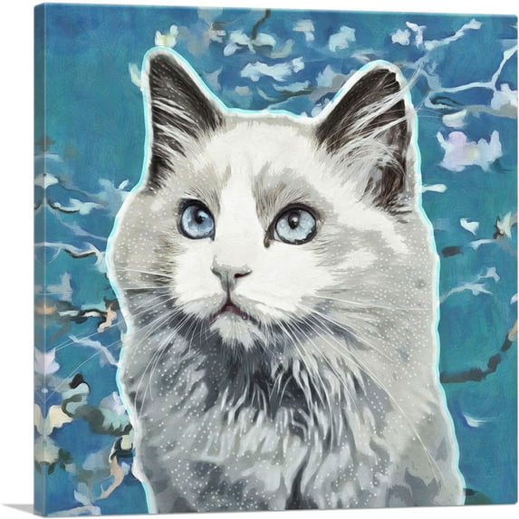 ARTCANVAS Ojos Azules Cat Breed Blue Canvas Art Print - Size: 26" x 26" (0.75" Deep)