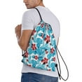thumbnail image 3 of Kdxio Hawaiian Style Print Drawstring Backpack Bag,Waterproof Draw String Back Sack, Gym Drawstring Bags Swim Bag For Unisex, 3 of 9