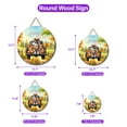thumbnail image 5 of Hello Fall Autumn Akita Pumpkins Pickup Truck Round Wood Sign Inu Dog Lover Hanging Wall Home Decor - 13011, 5 of 5