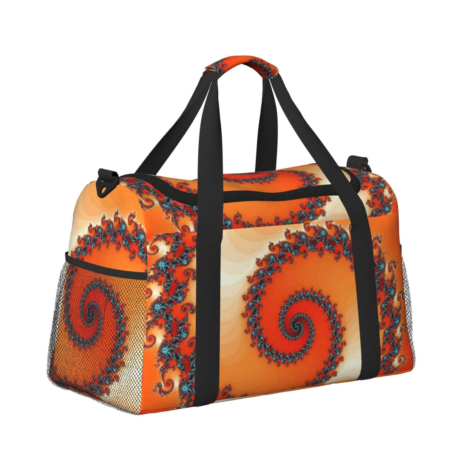 Kdxio Orange Rotating Travel Duffel Bag Gym Bag Weekender Travel Bag Gym Bag for Women &Men Airplane Travel Essentials for Flying