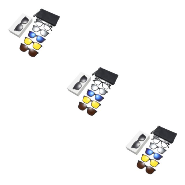 Decodeary 5 Pcs Lunettes Magnétiques à Clipser Choix Intelligent pour Type à la Mode et Polyvalent 2 3ensemble