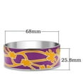 thumbnail image 2 of TK290 - High polished (no plating) Stainless Steel Bangle with Epoxy in No Stone, 2 of 2