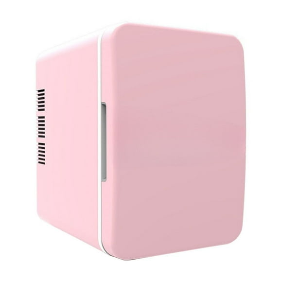 Pink Mini Portable Fridge Stand, 6 Litres Capacity 8 Cans For Bedroom Dorm & Car,Small Refrigerator For Beverage Drinks Portable Thermoelectric Cooler,Mini Fridge for Offfice,9.64x6.85x9.56"
