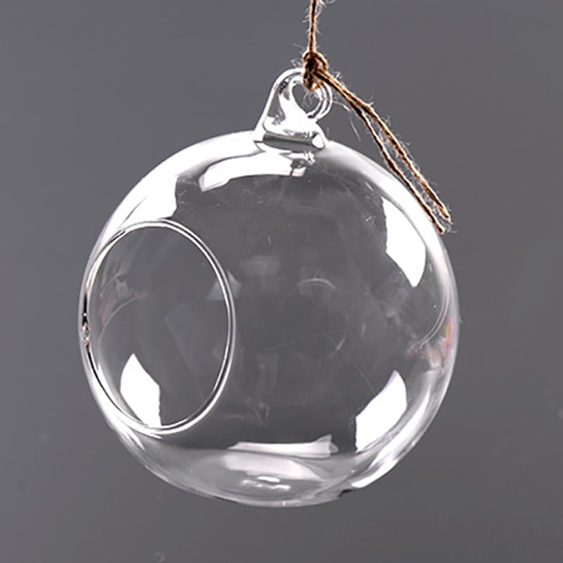 Clear Glass Round Hanging Candle Light Holder Candlestick Romantic Home Decors 