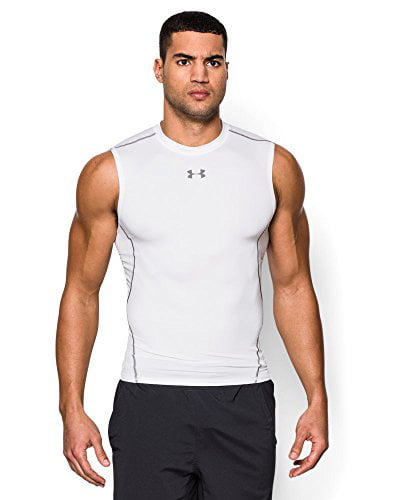 Under Armour Heat Gear Sonic Compression Sleeveless Top White Large 