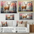 thumbnail image 4 of Designart "Shimmering Forest Deer's Habitat" Animals Framed Wall Art Decor - Modern Farmhouse Brown Deer Landscape Living Room Framed Canvas Art, 4 of 6