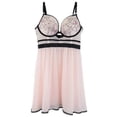 thumbnail image 1 of Babydoll de mesh color rosa con negro Carnival mod. 3252, 1 of 2