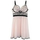 thumbnail image 1 of Babydoll de mesh color rosa con negro Carnival mod. 3252, 1 of 2