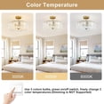 thumbnail image 3 of DingLiLighting 6 Light Gold Crystal Chandeliers Semi Flush Mount Ceiling Light Glass Drum Close to Ceiling Light Fixture for Living Room Bedroom Hallway, E12 Included, 3 of 7