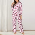 thumbnail image 2 of Fotbe Lilies Flowers Pattern Long Sleeve Pajama Set for Women,Sleepwear Set,2-piece Loungewear Set,Soft PJs Comfy Nightwear with Pockets -Medium, 2 of 7