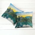 thumbnail image 6 of Ambesonne Nature Throw Pillow Cover 2 Pack, Sunrise at Lake, 24", Blue Green, 6 of 7