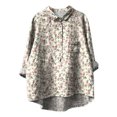 thumbnail image 1 of asddcavvf Blouse pour Femmes Coupe Ample Imprimé Graphique Col Cranté Manches Longues Chemise Été Décontractée, 1 of 4