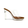 thumbnail image 3 of Unique Bargains Women's Clear Platform Block Heeled Slides Sandals, 3 of 7