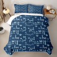 thumbnail image 2 of Homewish Navy Dog Paw Bone Twin Quilt Set,Cartoon Pet Themed Twin Coverlet Set,2pcs, 2 of 7