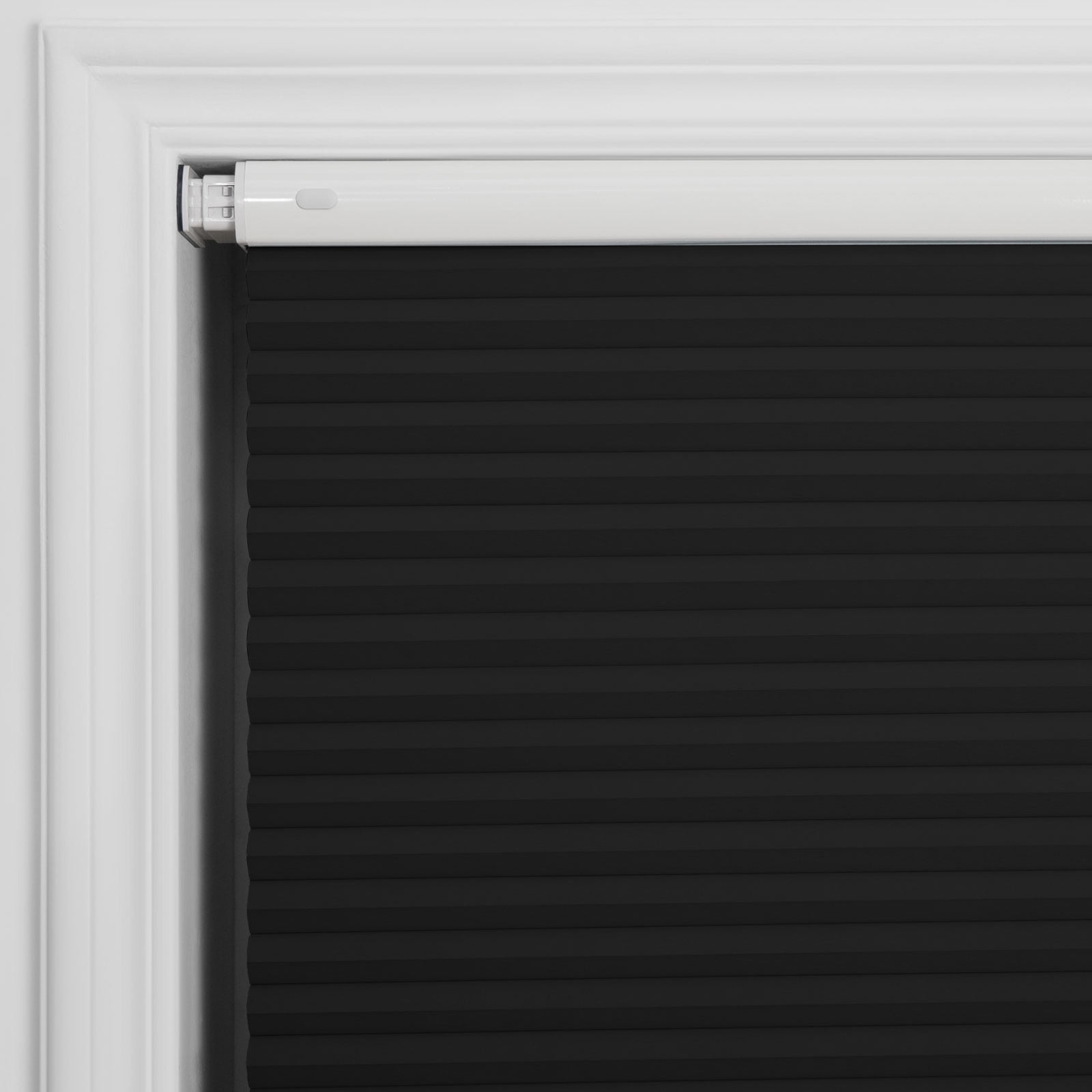 TWOPAGES Aura Blackout No Drill Cellular Shade - Cordless Honeycomb Blinds for Windows, Black, 35"x64" (1 Panel)