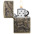 thumbnail image 4 of Zippo Armor Freedom Skull Antique Brass Pocket Lighter, 4 of 7