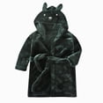 thumbnail image 6 of Boys Girls Soft Coral Fleece Bathrobe,Warm Hooded Sleep Robe with Waist Belt,Cute Cartoon Design,for Toddlers Children 2-12T,Multi-Use Lounge Wear Kids Pajamas,Green,Size 2-3T, 6 of 9