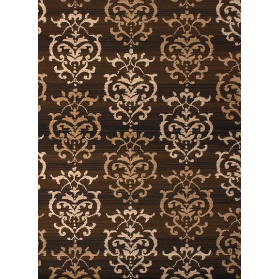 United Weavers Dallas Area Rug 851-10750 Countess Brown Curves Stripes 2' 3" x 7' 2" Rectangle