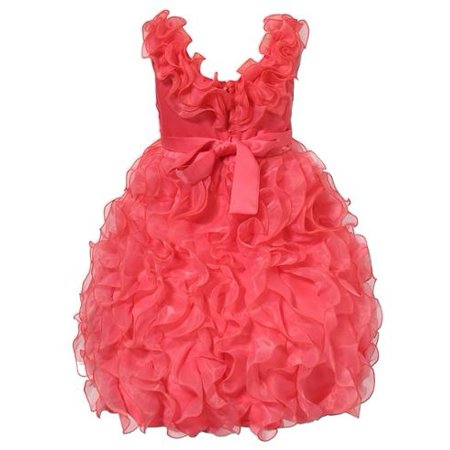 Richie House - Richie House Girls Coral Cascade Ruffle Bridal Dress 6/7 ...