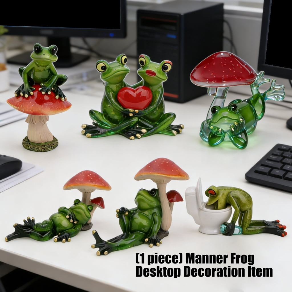 AOOOWER Frogs Figurine Statue Funny Frogs Sculpture Personalizeds Animal Collectible
