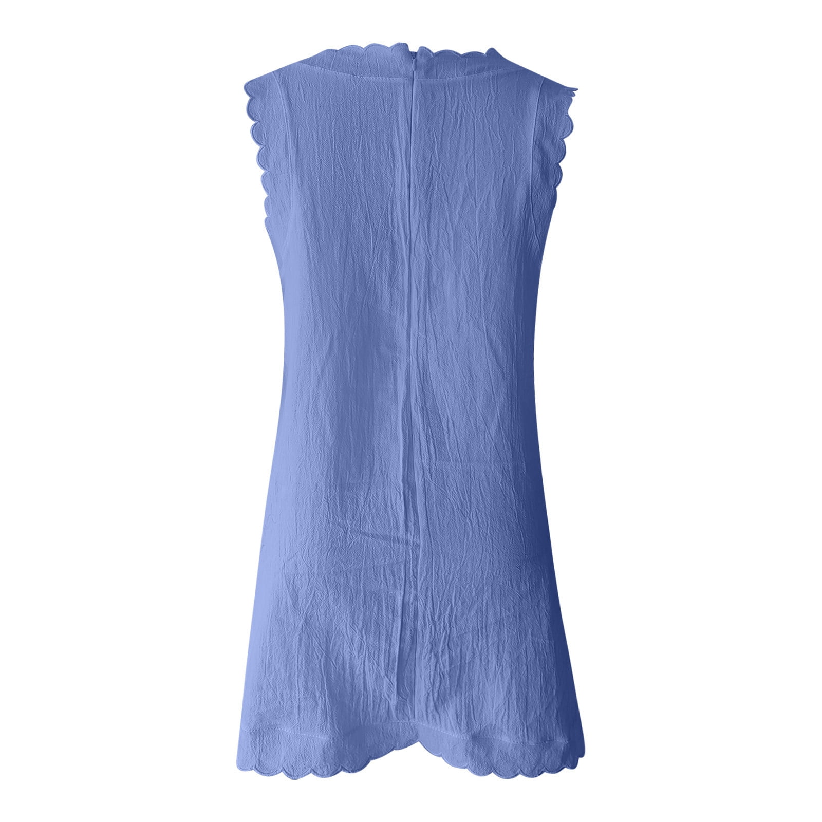 safuny Women's Tea Length Loose Dress Solid Color Holiday Elegant Cocktail Wedding Evening Party Ruffle Sleeve Crew Neck Trendy Dresses