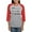 Heather/Red, variant on - Proud Army Girlfriend Black Long Sleeve T Shirt - Womens Baseball Tee