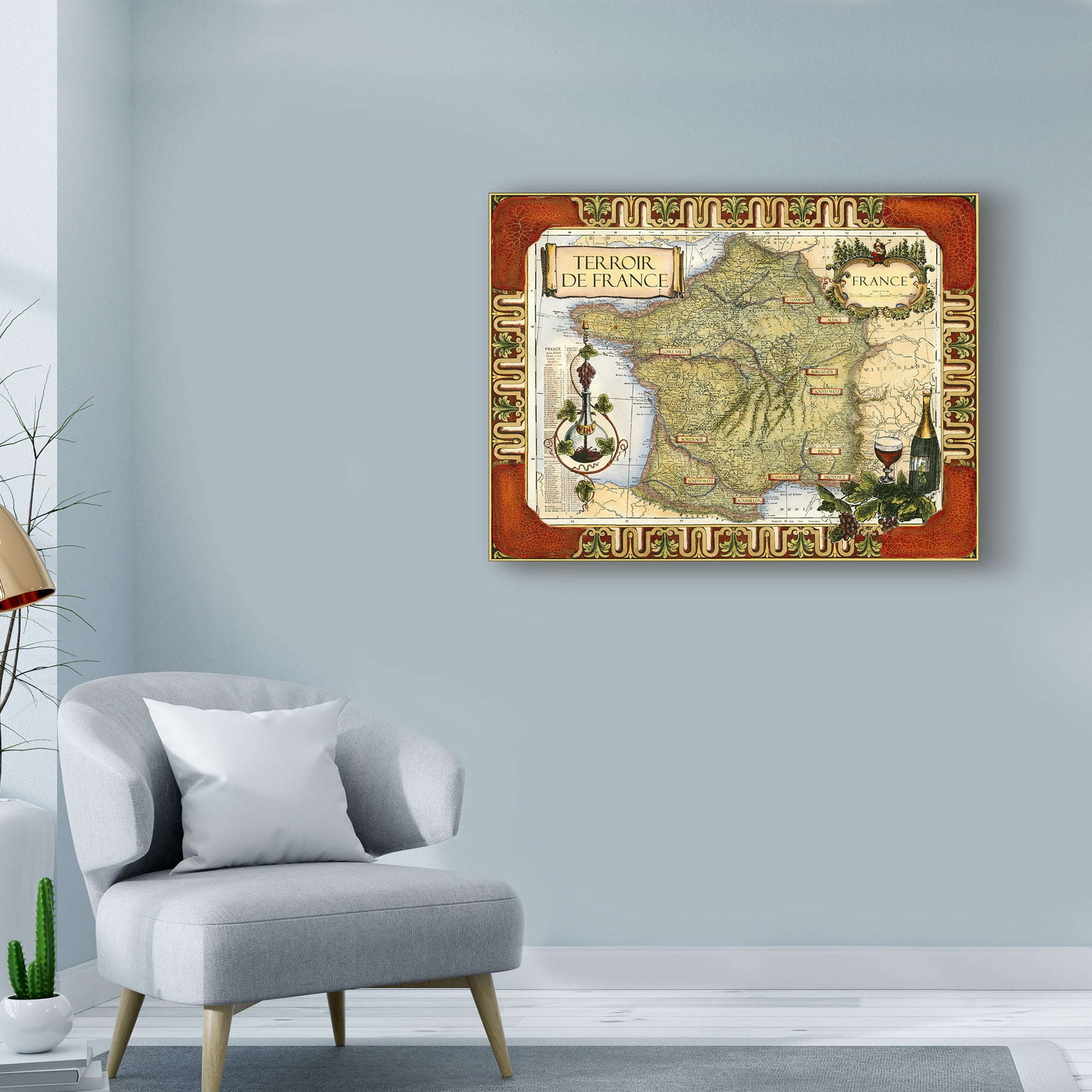Trademark Fine Art 'Wine Map of France on CGP' Canvas Art by Unknown