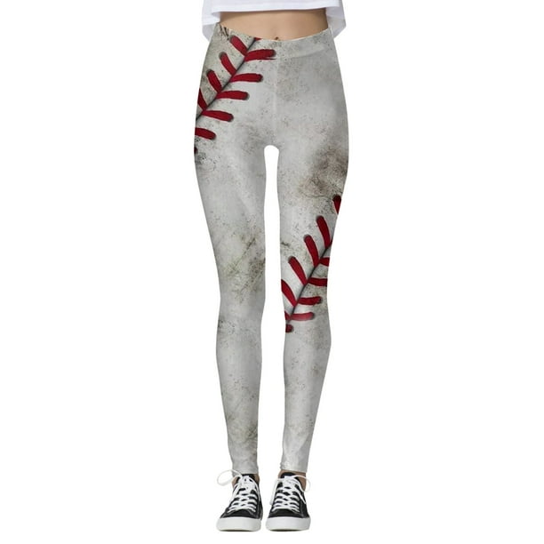 nsendm Female Pants Adult Tights with Pockets for Women 2x Women Fashion  Cow Baseball Print Tights Leggings Control Yoga Summer Pants for(Grey, L) 