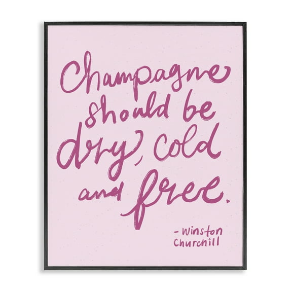 Stupell Industries Dry Cold Free Champagne Food & Beverage Painting Black Framed Art Print Wall Art, 11 x 14