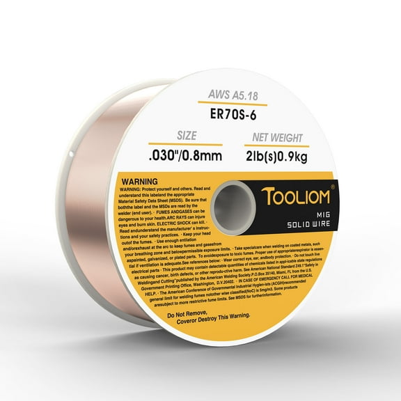 TOOLIOM ER70S-6 Mild Steel MIG Solid Welding Wire 0.8 mm 2-Pound Spool